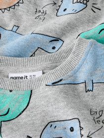 NAME IT Sweatshirt Sikko Alle Over Print Grey Melange